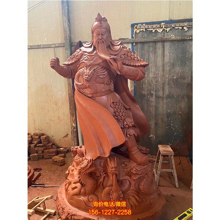 大型玻璃钢关公雕塑铸铜九龙关公雕像酒店武财神关公景观摆件