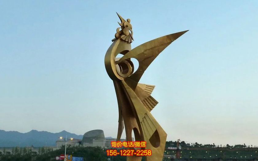 公园景区不锈钢喷漆烤漆凤凰雕塑 公园景区不锈钢喷漆烤漆凤凰雕塑