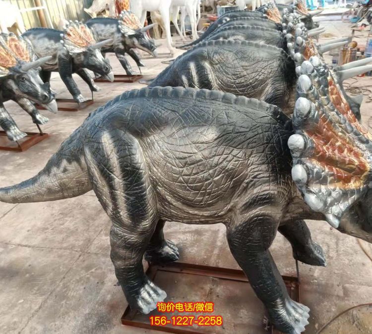 玻璃钢仿真动物摆件恐龙雕塑