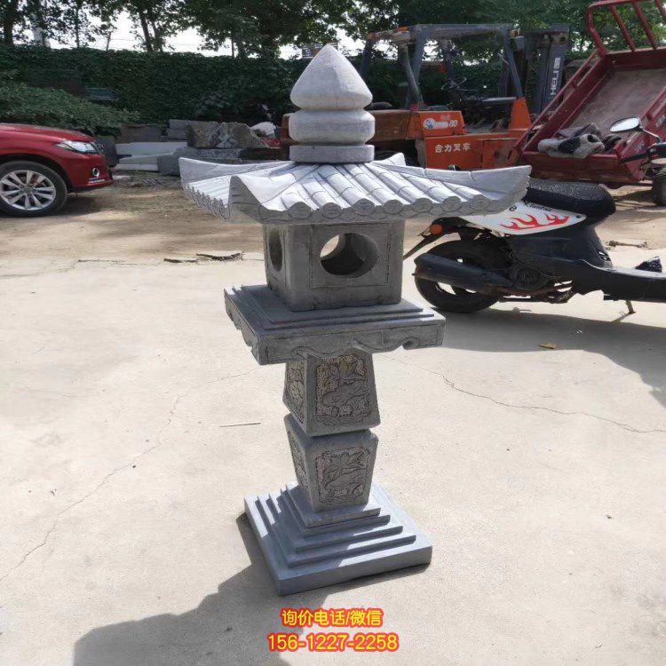 石灯笼庭院青石仿古做旧日式石灯笼摆件 石灯笼庭院青石仿古做旧日式石灯笼摆件