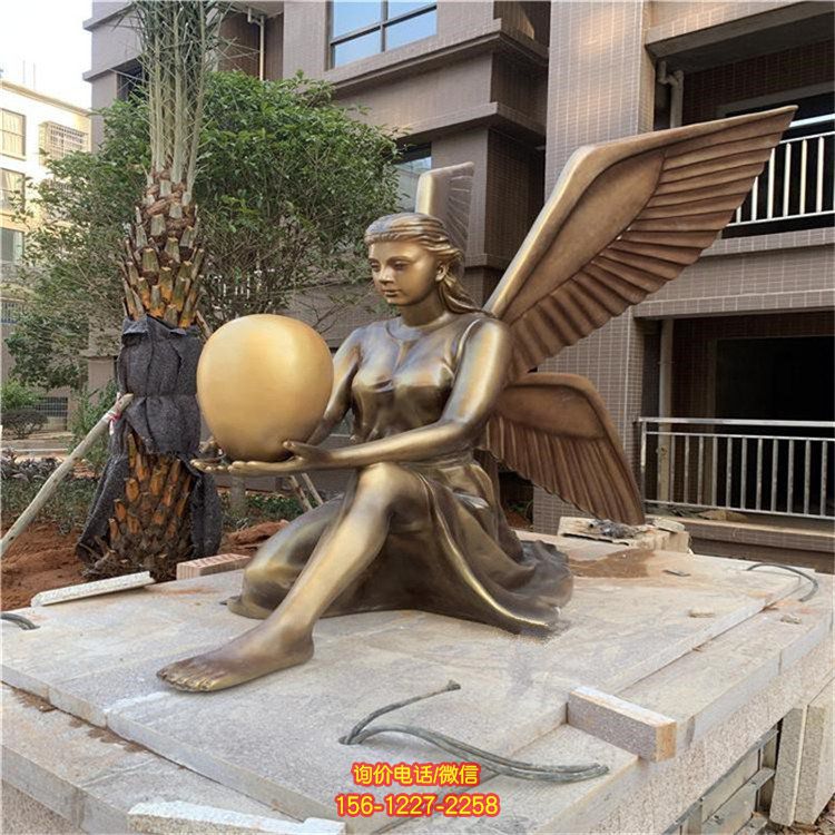玻璃钢欧式西方天使人物小区景观雕像