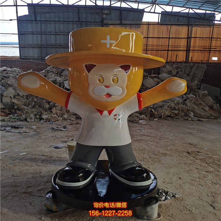 商场玻璃钢卡通彩绘幼儿园卡通公仔雕塑