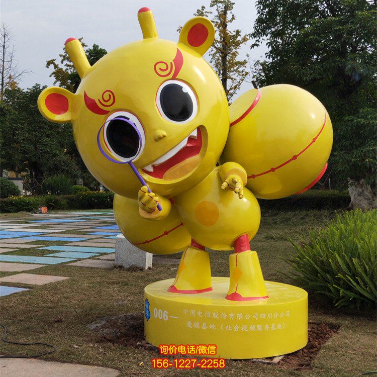 萌娃吉祥物雕塑 商场步行街小品摆件定制玻璃钢 卡通动物雕塑
