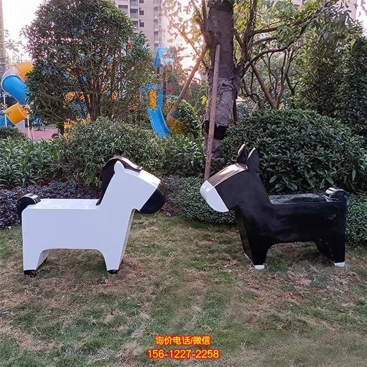 小区儿童乐园摆放玻璃钢抽象小马动物休闲座椅