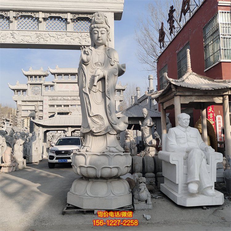 大理石雕刻滴水观音雕像景区寺庙石雕