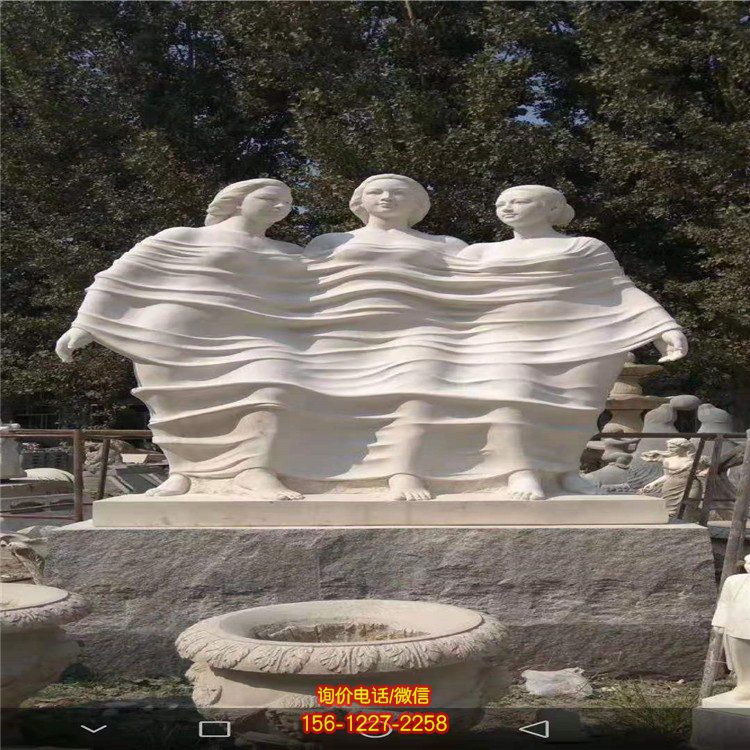 公园摆放汉白玉雕刻西方美女人物雕像