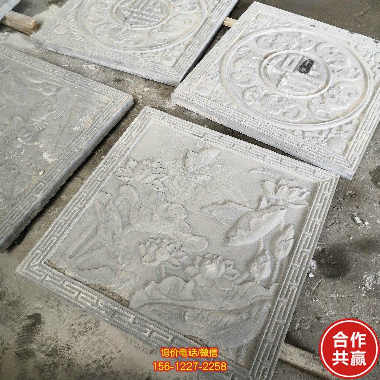 园林石雕影壁墙 寺庙石雕壁画 雕塑