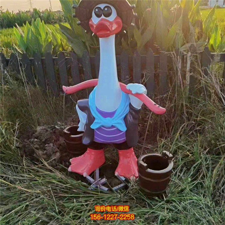 玻璃钢彩绘园林景观创意园林景观鸭子雕塑