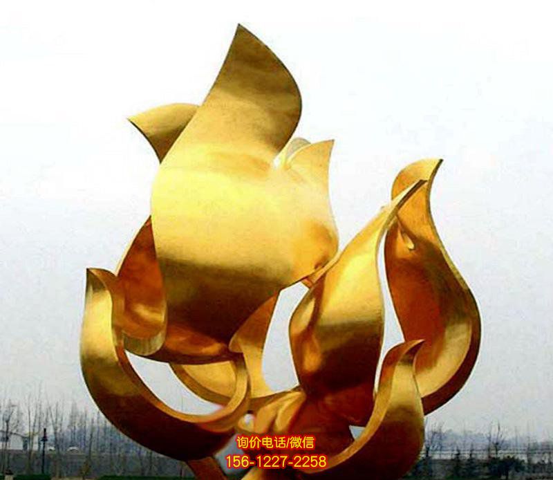 城市抽象花朵不锈钢喷金公园花朵雕塑 城市抽象花朵不锈钢喷金公园花朵雕塑