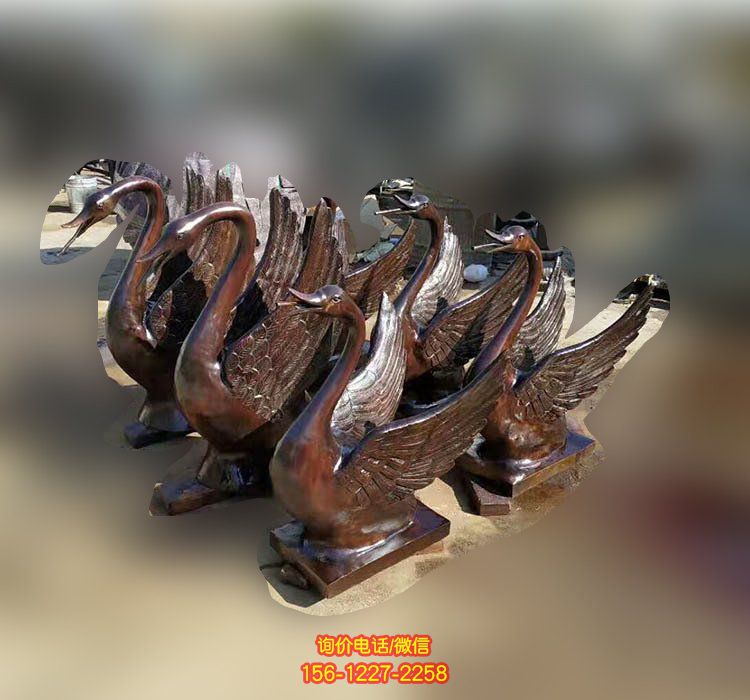 寺庙不锈钢喷漆烤漆天鹅雕塑