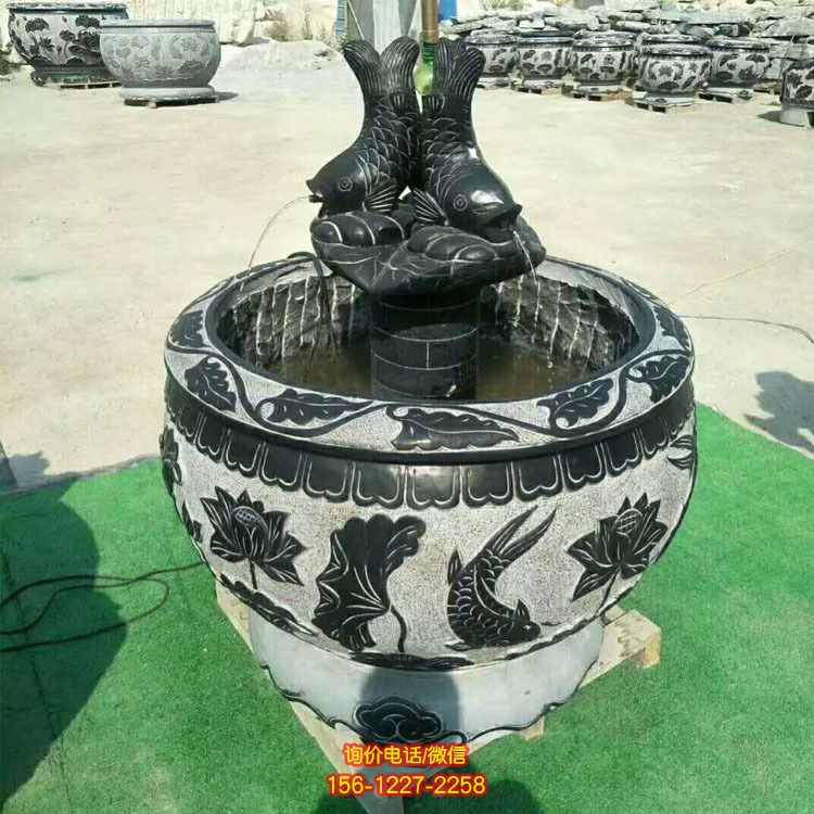 青石仿古做旧花盆 花草雕刻石雕鱼缸 仿古庭院养鱼池装饰摆件_4825 青石仿古做旧花盆 花草雕刻石雕鱼缸 仿古庭院养鱼池装饰摆件_4825