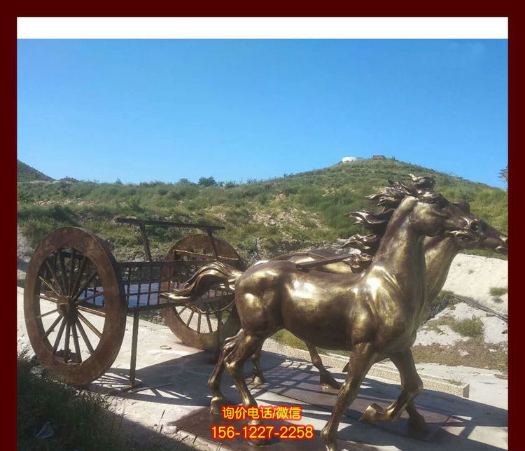 景区广场摆放铸造黄铜马车雕塑 景区广场摆放铸造黄铜马车雕塑