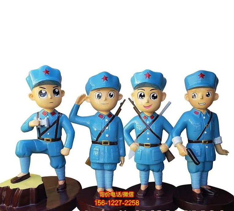 玻璃钢卡通仿真人物玩偶室内装饰品美陈摆件解放军雕塑 玻璃钢卡通仿真人物玩偶室内装饰品美陈摆件解放军雕塑