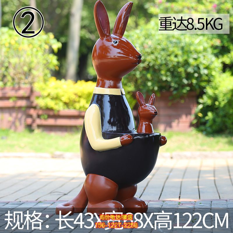 公园一只袋鼠妈妈玻璃钢袋鼠雕塑 公园一只袋鼠妈妈玻璃钢袋鼠雕塑