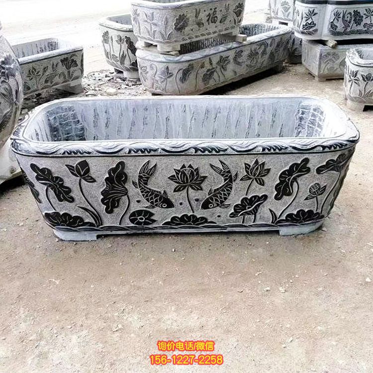 批量定制青石石雕花盆鱼缸 仿古做旧户外园林广场装饰石花盆_5802 批量定制青石石雕花盆鱼缸 仿古做旧户外园林广场装饰石花盆_5802