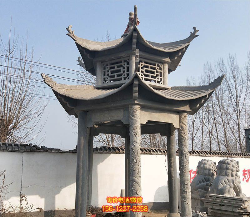 景区寺庙青石仿古雕刻镂空凉亭 景区寺庙青石仿古雕刻镂空凉亭