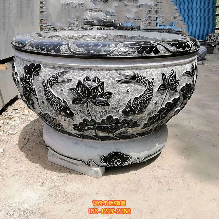 批量定制青石石雕花盆鱼缸 仿古做旧户外园林广场装饰石花盆_5804 批量定制青石石雕花盆鱼缸 仿古做旧户外园林广场装饰石花盆_5804