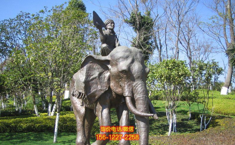 户外园林创意景观小朋友坐在大象背上的园林景观大象雕塑 户外园林创意景观小朋友坐在大象背上的园林景观大象雕塑