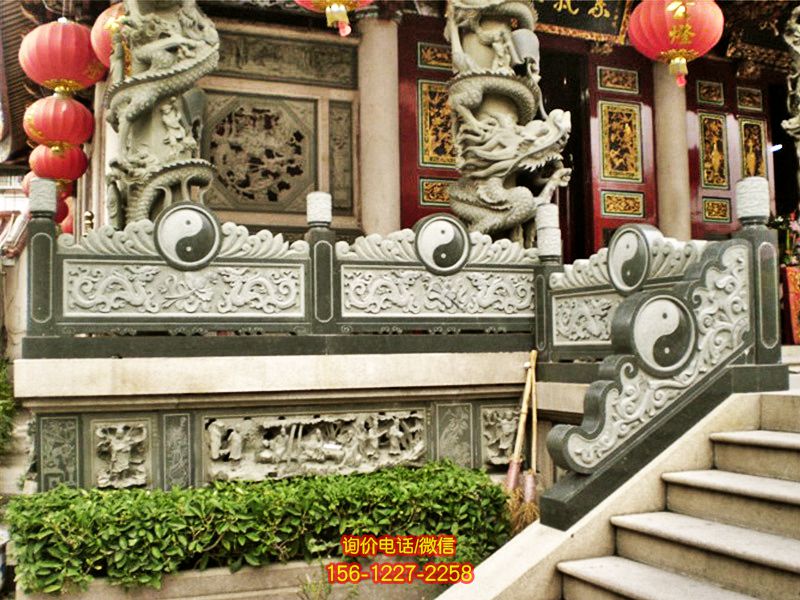 道观寺院仿古青石扶手栏杆雕塑 道观寺院仿古青石扶手栏杆雕塑
