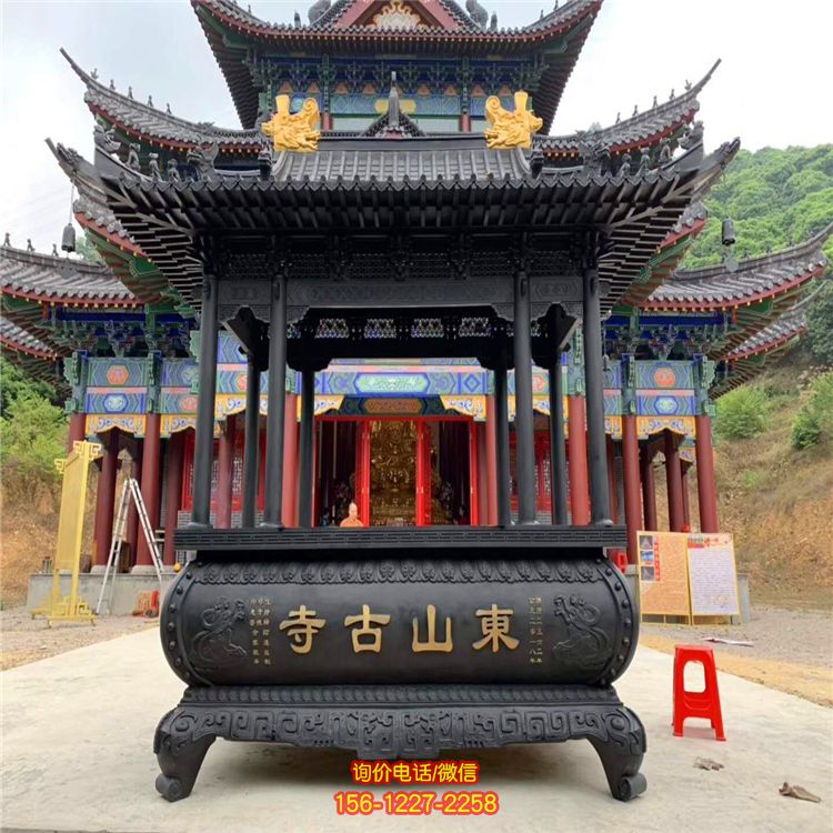 仿古寺院门前青铜宝盖烧香祈福香炉 仿古寺院门前青铜宝盖烧香祈福香炉
