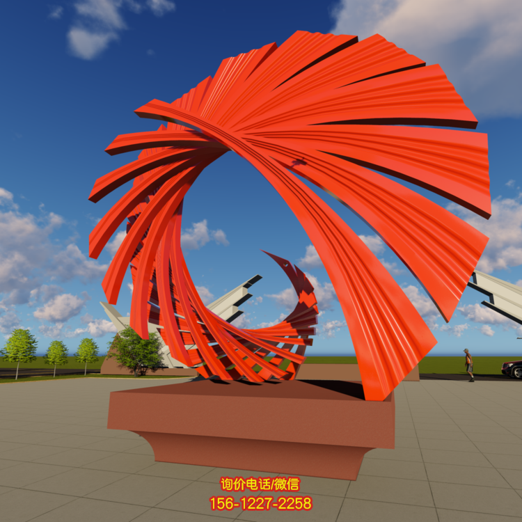 不锈钢抽象景观雕塑，广场抽象艺术造型雕塑
