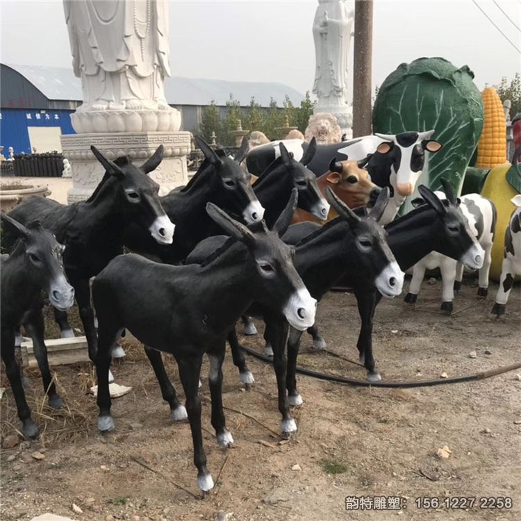 玻璃钢动物毛驴雕塑 玻璃钢动物毛驴雕塑