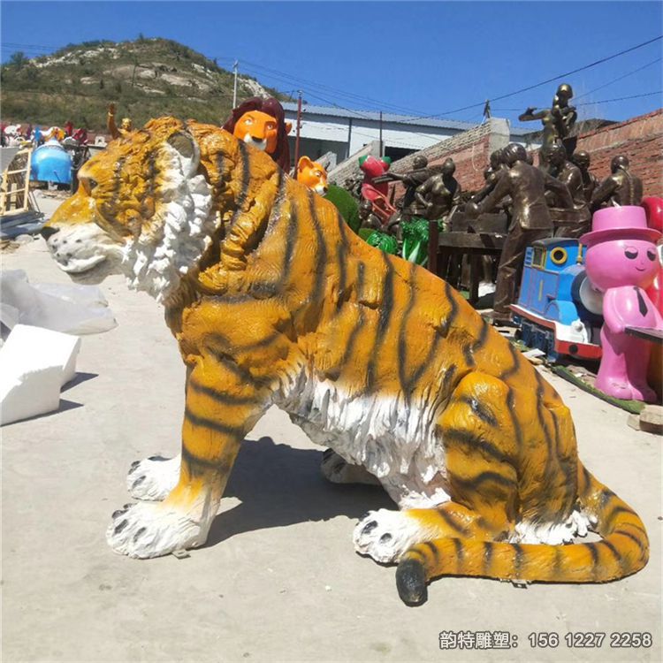 老虎雕塑 玻璃钢仿真老虎雕塑 老虎雕塑 玻璃钢仿真老虎雕塑