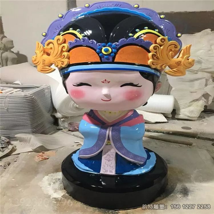 玻璃钢戏曲人物雕塑 卡通唱戏雕塑 玻璃钢戏曲人物雕塑 卡通唱戏雕塑
