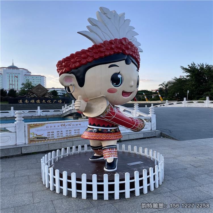 少数民族人物塑像 玻璃钢卡通雕塑 少数民族人物塑像 玻璃钢卡通雕塑