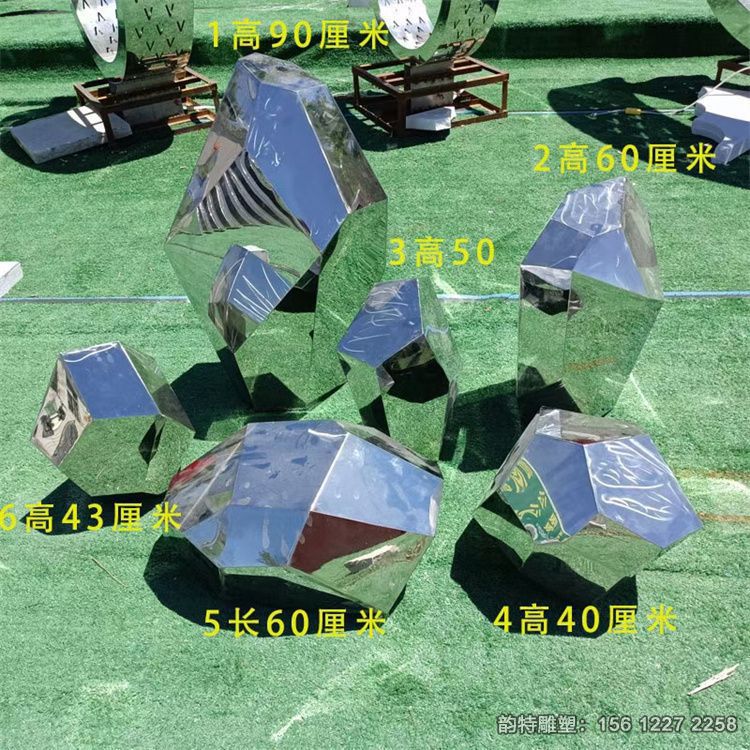 不锈钢切面石头雕塑 不锈钢切面石头雕塑