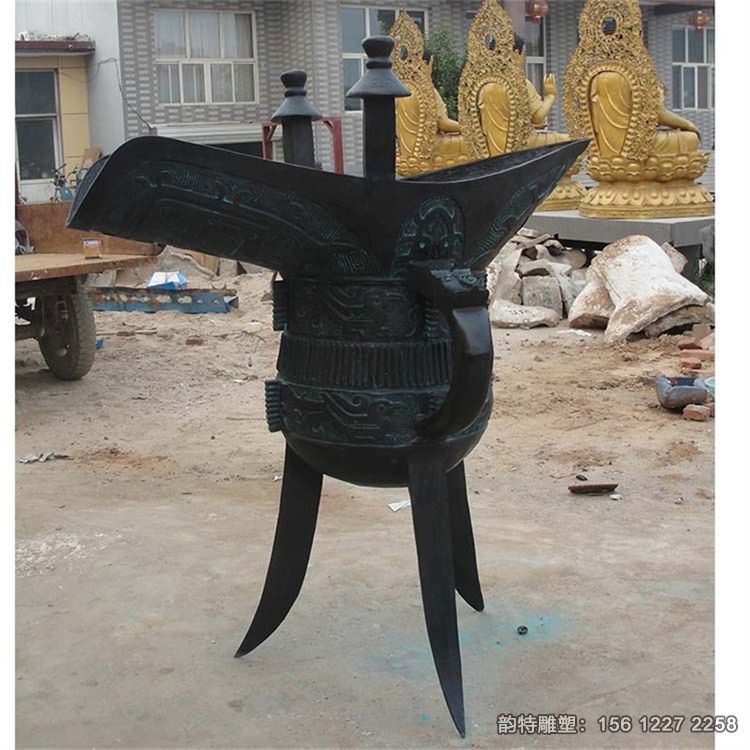 古代酒樽雕塑 玻璃钢仿真酒杯雕塑