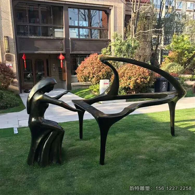 玻璃钢弹钢琴雕塑加工厂家,弹钢琴的女孩雕塑大全 玻璃钢弹钢琴雕塑加工厂家,弹钢琴的女孩雕塑大全