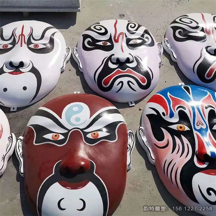 玻璃钢京剧脸谱雕塑,彩绘戏曲脸谱雕塑加工厂家 玻璃钢京剧脸谱雕塑,彩绘戏曲脸谱雕塑加工厂家