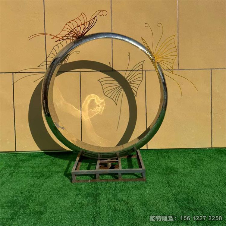 不锈钢月亮圆环雕塑312