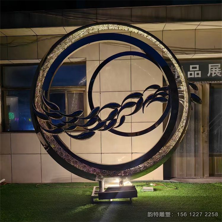 不锈钢月亮圆环雕塑326