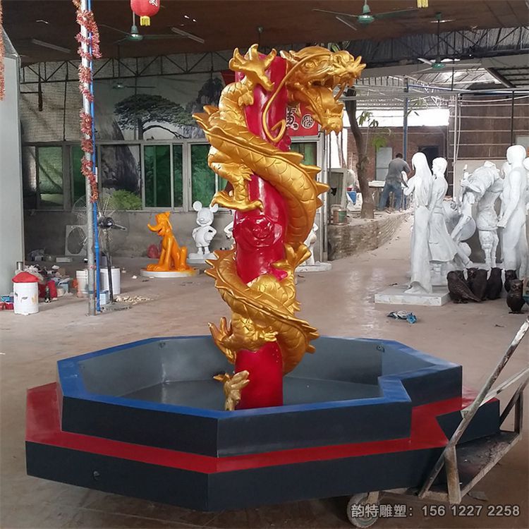 玻璃钢龙雕塑,盘龙柱雕塑 玻璃钢龙雕塑,盘龙柱雕塑