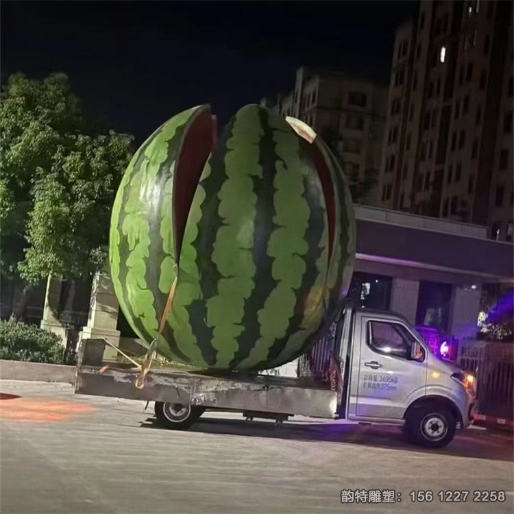 玻璃钢西瓜雕塑作品欣赏 仿真水果蔬菜摆件 玻璃钢西瓜雕塑作品欣赏 仿真水果蔬菜摆件