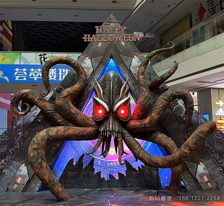 商场大型玻璃钢章鱼雕塑 海洋生物八爪鱼图片