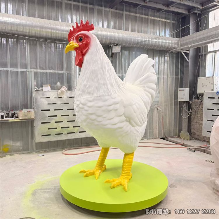 玻璃钢公鸡雕塑 农场养殖场动物定制厂家