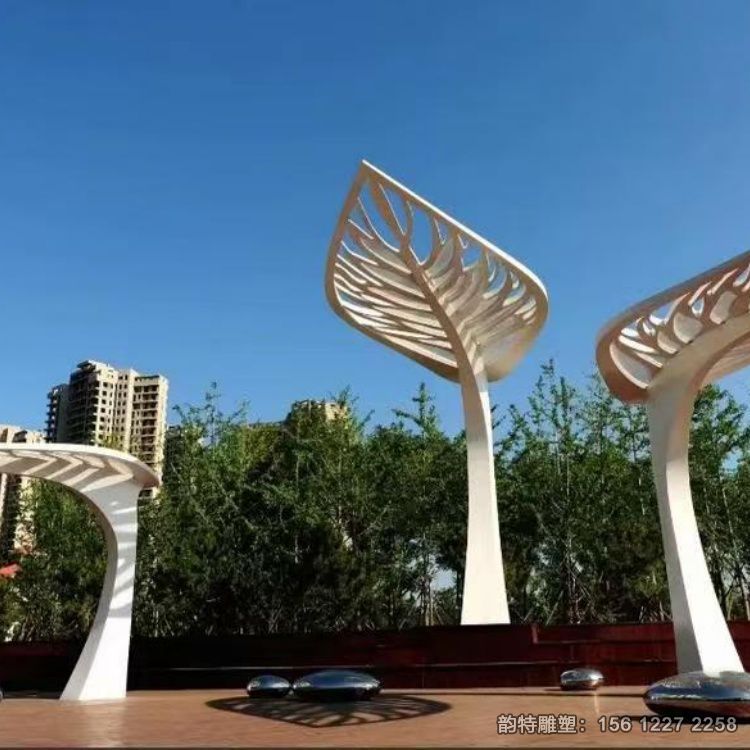 大型不锈钢树叶雕塑定制 各种造型叶子图片大全
