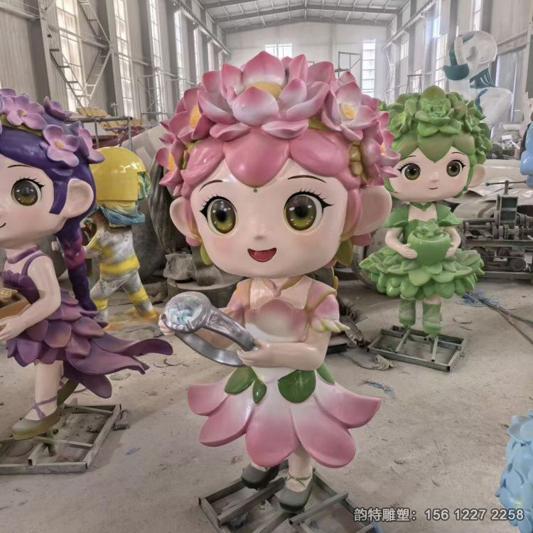 彩色卡通人物雕塑 玻璃钢卡通人物造型大全